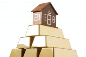 Gold bricks and model house