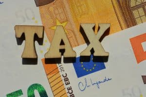 Tax, word as banner headline