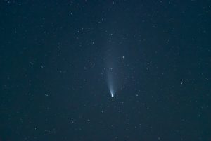 Comet c/2020 F3 Neowise at deep night sky.