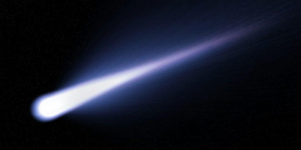 Comet, falling star trail